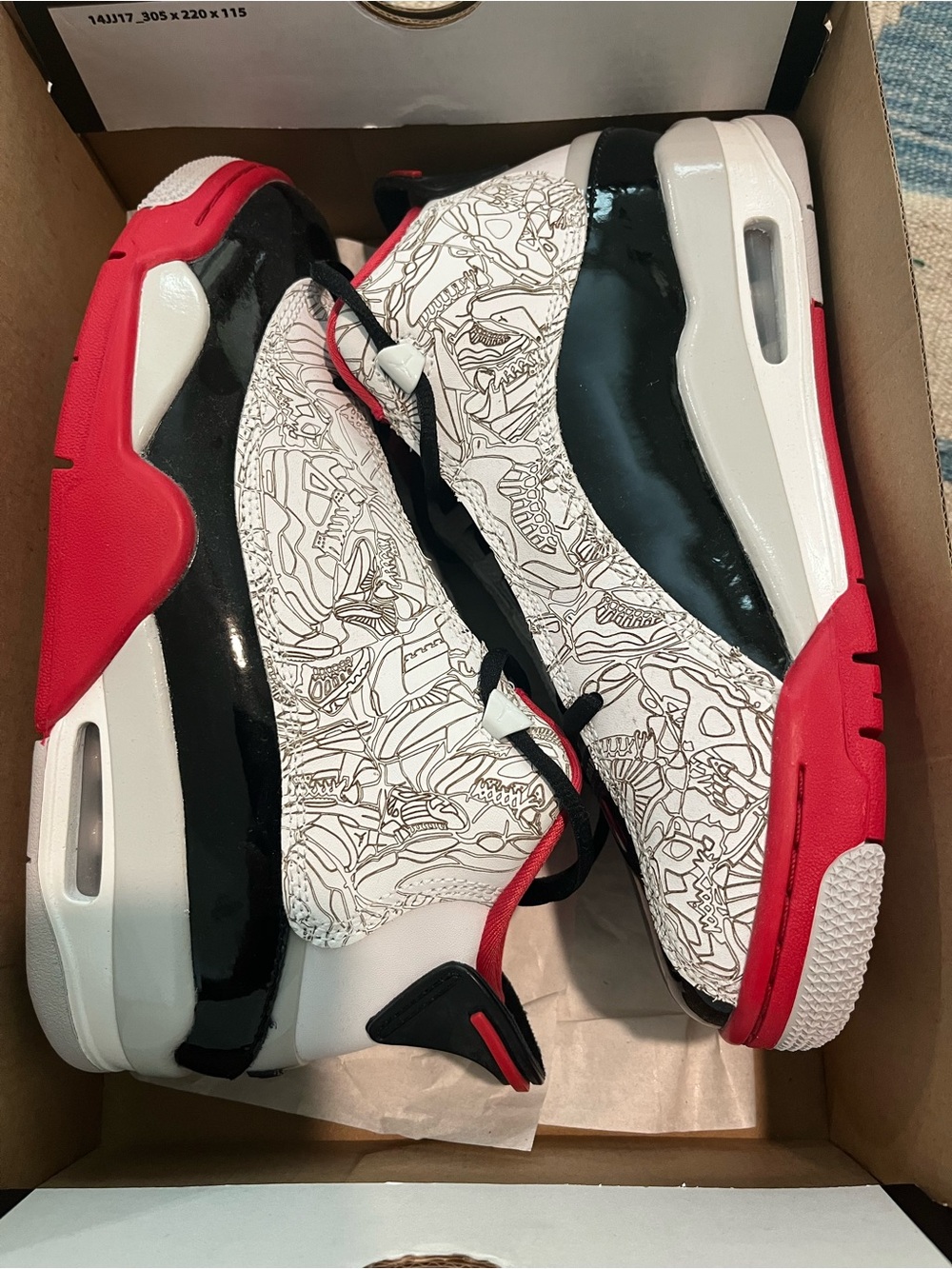 Nike Air Jordan Dub Zero GS Varsity Red White Black DV1360-160 Size 6.5Y